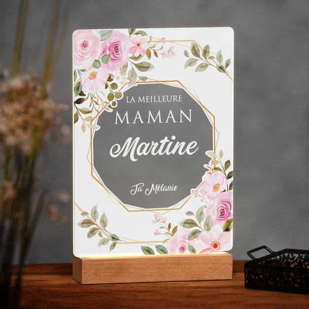 Lampe LED personnalisée de taille XL pour maman