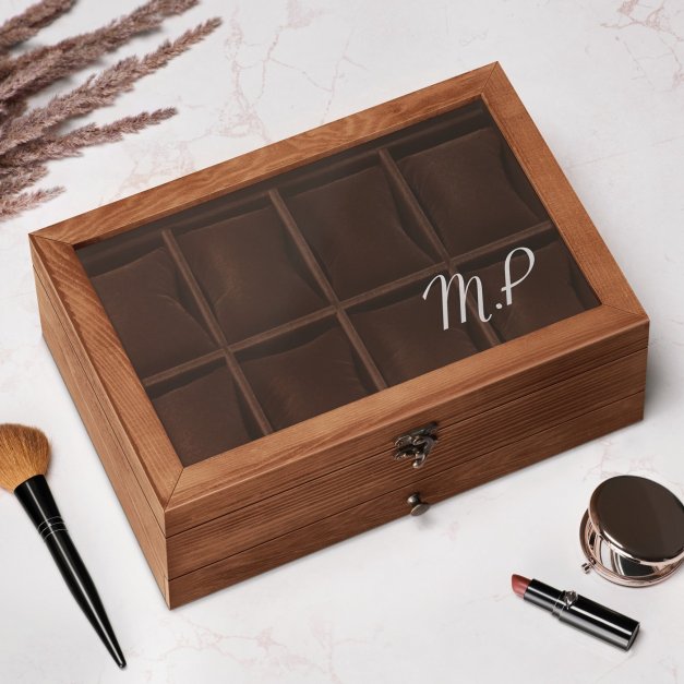 Coffret à montres et bijoux avec gravure pour elle pour son anniversaire
