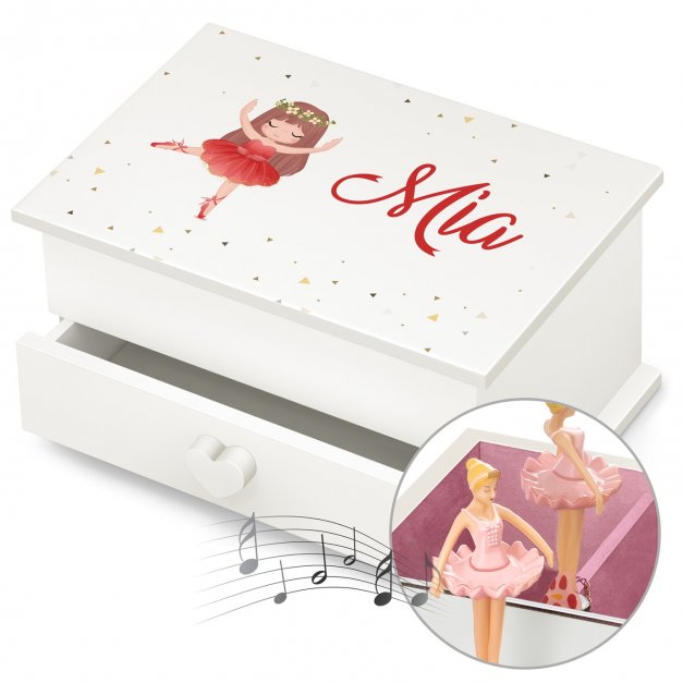 Boîte à musique avec un tiroir personnalisée pour une petite fille pour son anniversaire