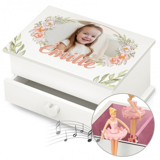 Boîte à musique pour bijoux avec votre photo imprimée pour une petite fille pour son anniversaire