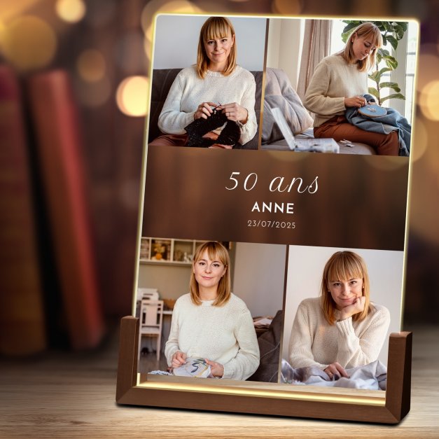 Lampe LED XL personnalisée avec photo pour femme pour ses 40 ans