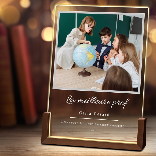 Lampe LED XL personnalisée avec photo pour prof enseignant