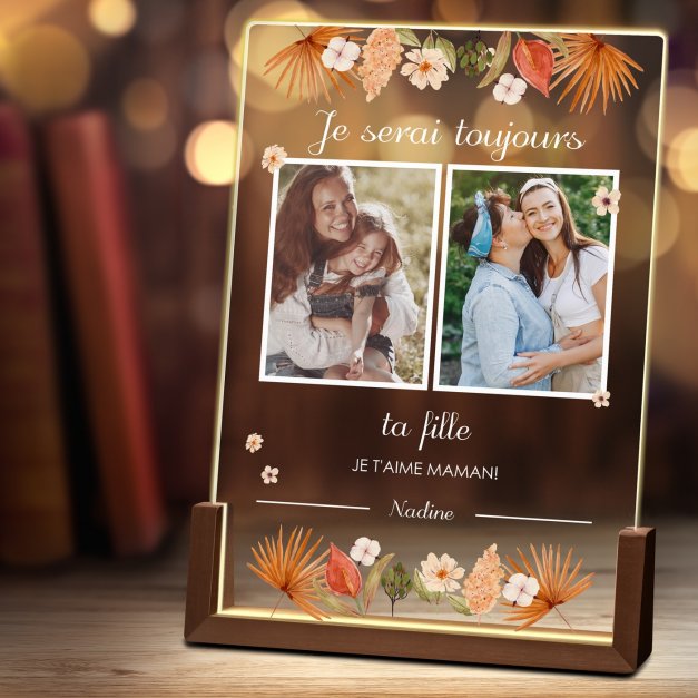 Lampe LED XL personnalisée avec photo pour maman