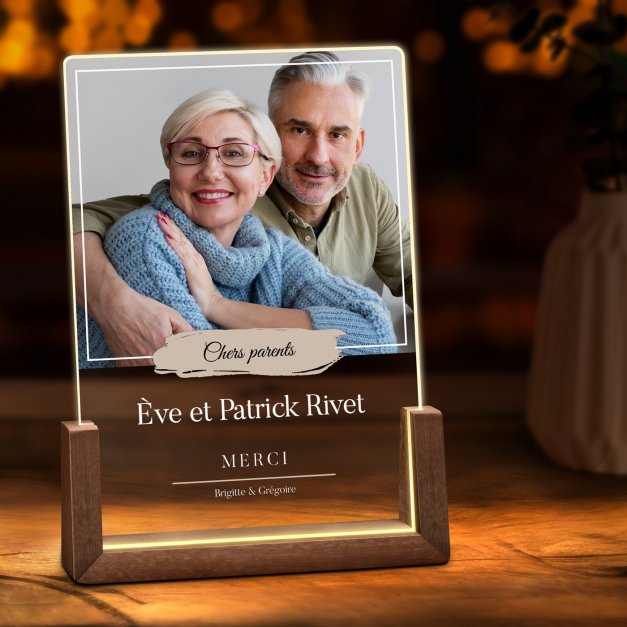 Lampe LED L personnalisée avec photo pour parents