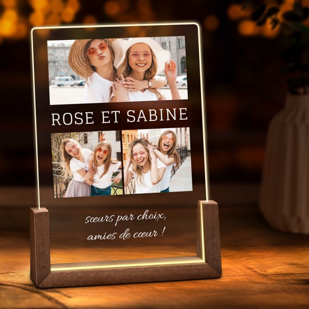 Lampe LED L personnalisée avec photo pour amies