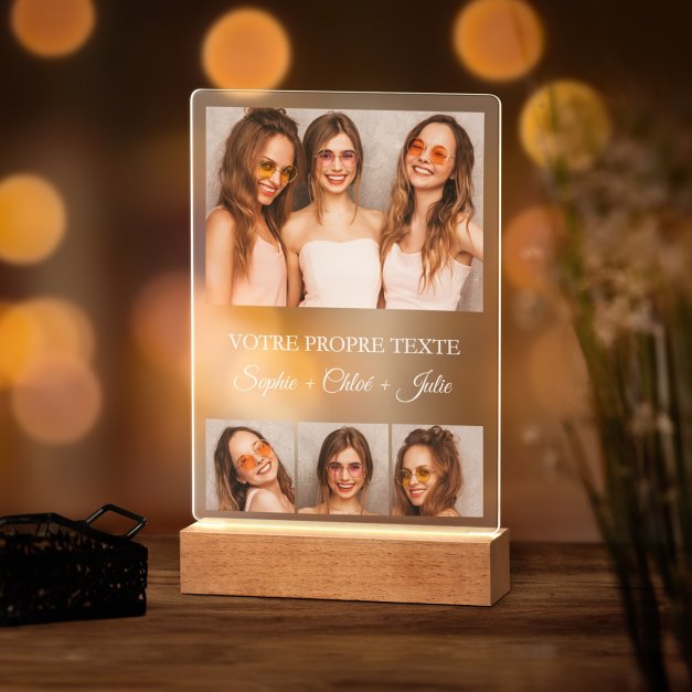 Lampe LED personnalisée de taille L avec photo pour amies