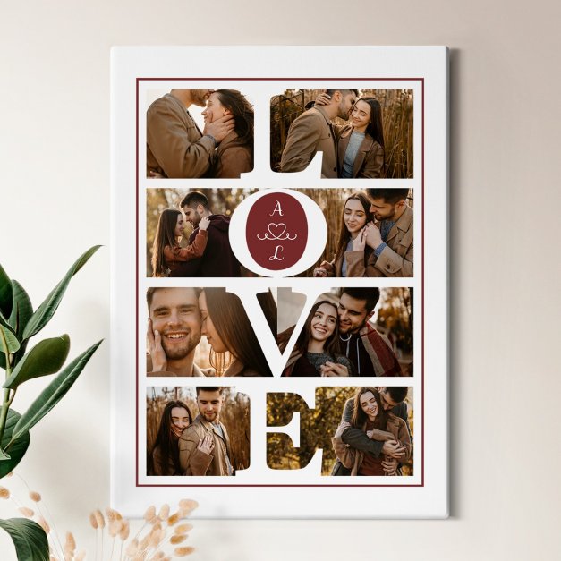 Collage photo sur toile personnalisée 50x70cm pour couple amour