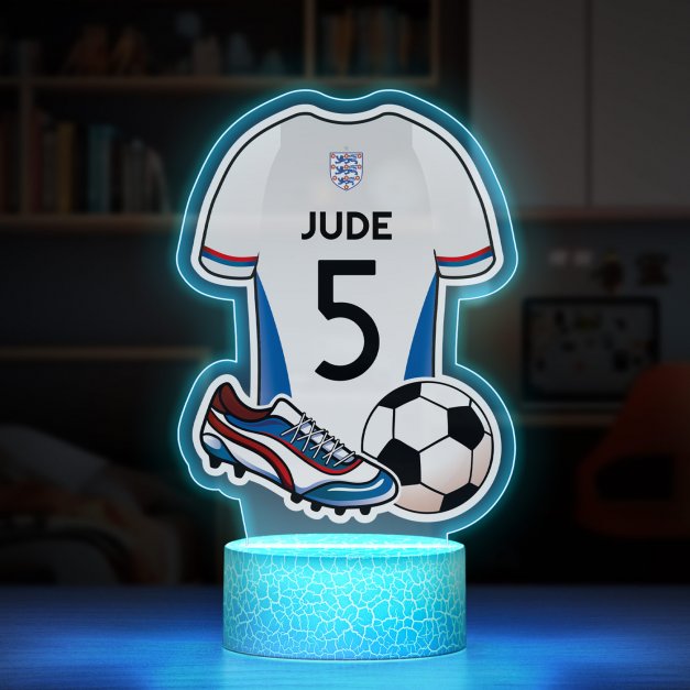 Lampe LED 3D avec impression maillot de football d'Angleterre