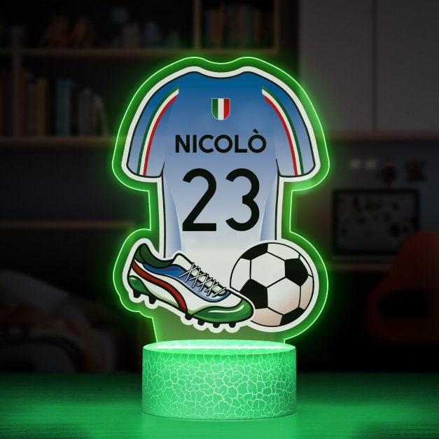 Lampe LED 3D avec impression maillot de football d'Italie