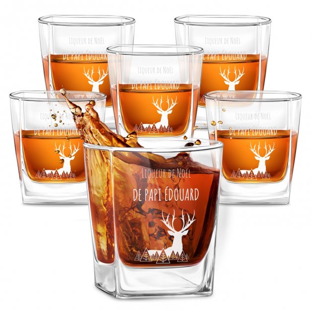 6 verres à whisky avec gravure pour Noël pour grand-père