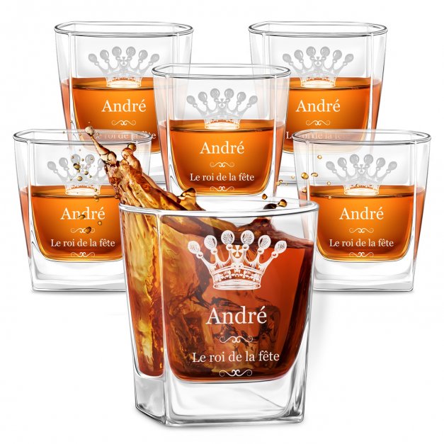 6 verres à whisky avec gravure pour l'anniversaire d'un copain