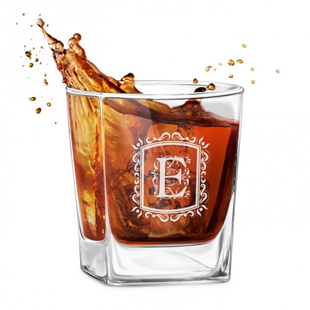 Verre à whisky avec gravure pour anniversaire homme avec une initiale