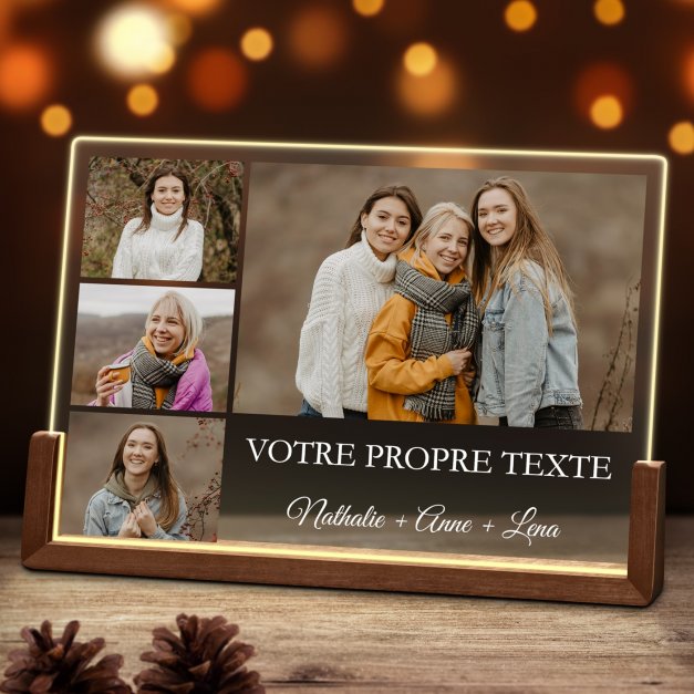 Lampe LED horizontale personnalisée avec photo et votre texte