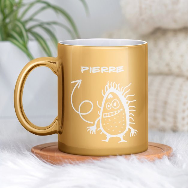 Tasse dorée en céramique avec personnalisation pour lui comique anniversaire