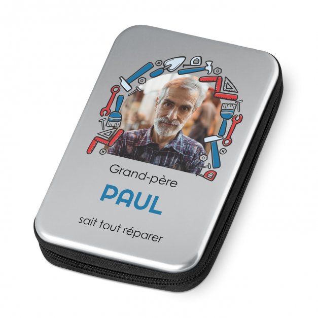 Boîte à outils personnalisée pour papy avec photo