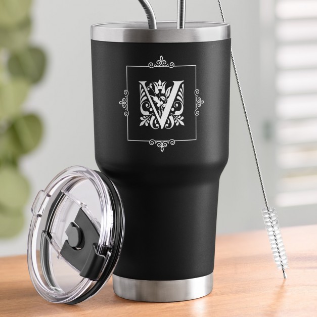 Mug isotherme noir avec gravure pour elle ou pour lui pour un anniversaire