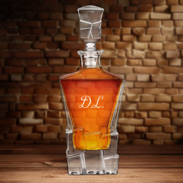 Carafe à whisky Ice Blink avec gravure pour homme avec des initiales