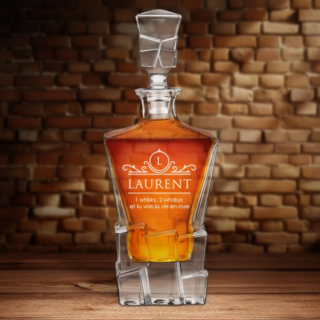 Carafe à whisky Ice Blink avec gravure pour l'anniversaire d'un copain
