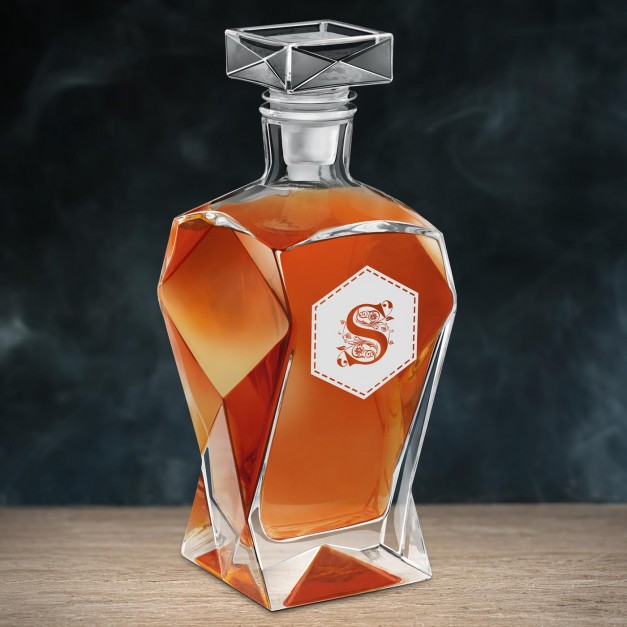 Carafe Courbe avec initiale décorative pour elle lui gentleman