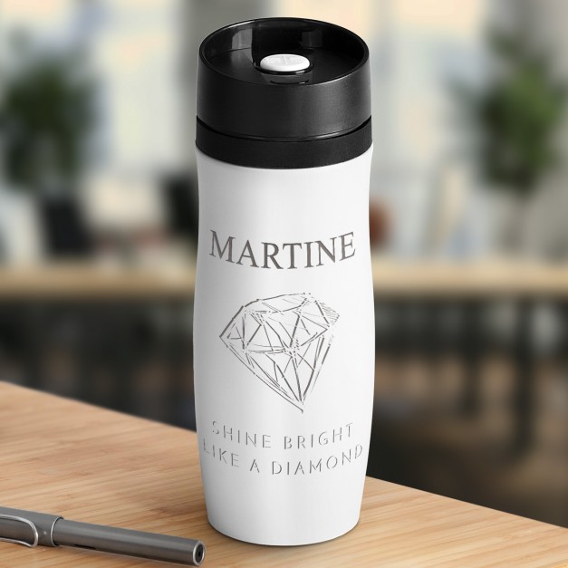 Mug isotherme blanc avec gravure avec fermeture Quick-Press pour une femme exceptionnelle
