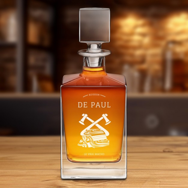 Carafe à whisky Cube avec gravure pour un vrai homme