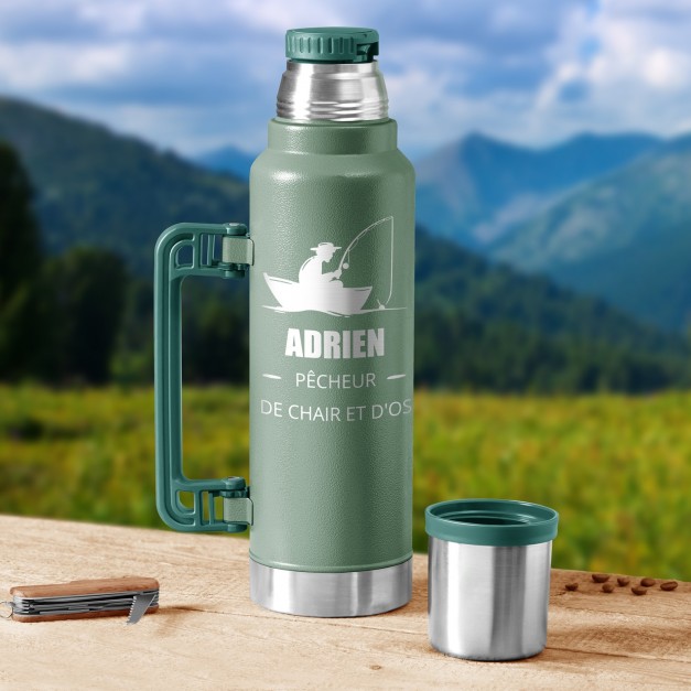 Thermos vert personnalisé pour l'anniversaire de papa