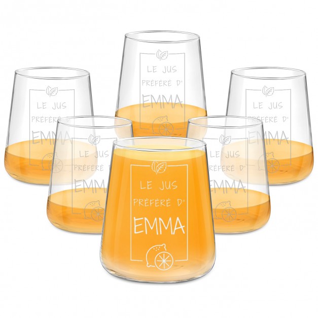 Set de 6 verres personnalisés pour l'anniversaire d'une copine