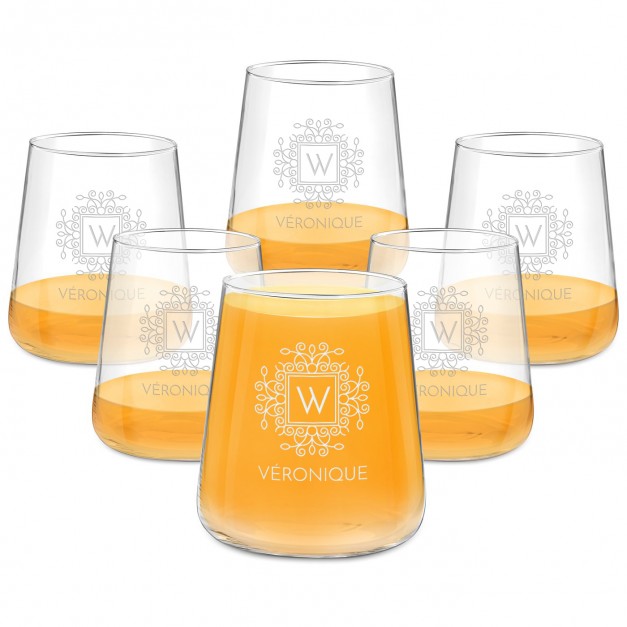 Set de 6 verres avec gravure pour une amie pour la Saint-Valentin