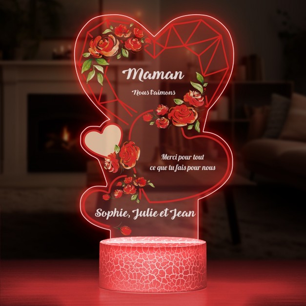 Lampe LED 3D avec impression pour maman pour son anniversaire