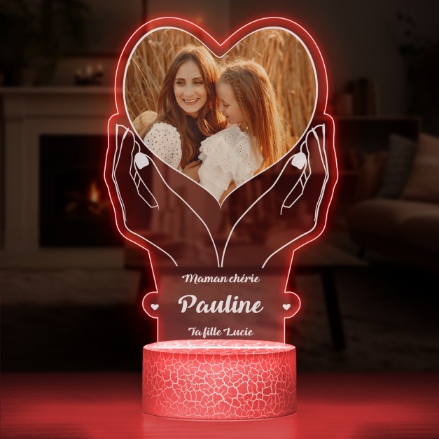 Lampe LED 3D avec impression pour maman avec photo