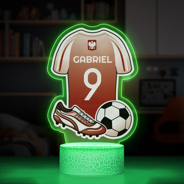 Lampe LED 3D avec impression maillot de football de Pologne
