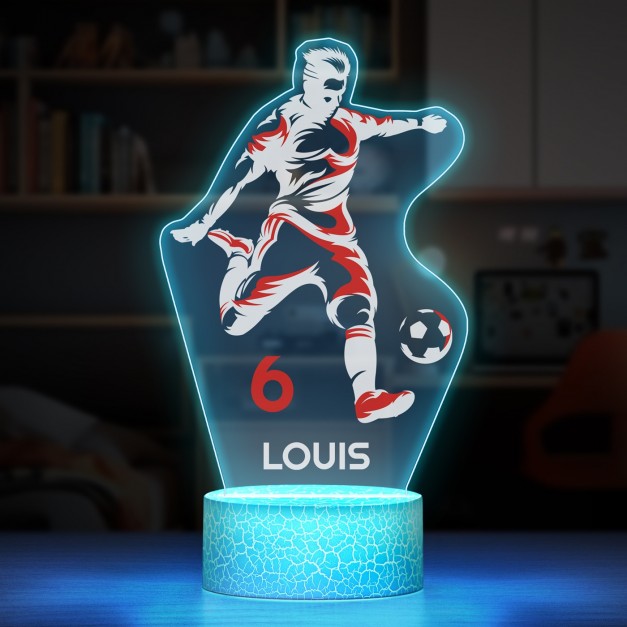 Lampe LED 3D avec impression pour un passionné de football