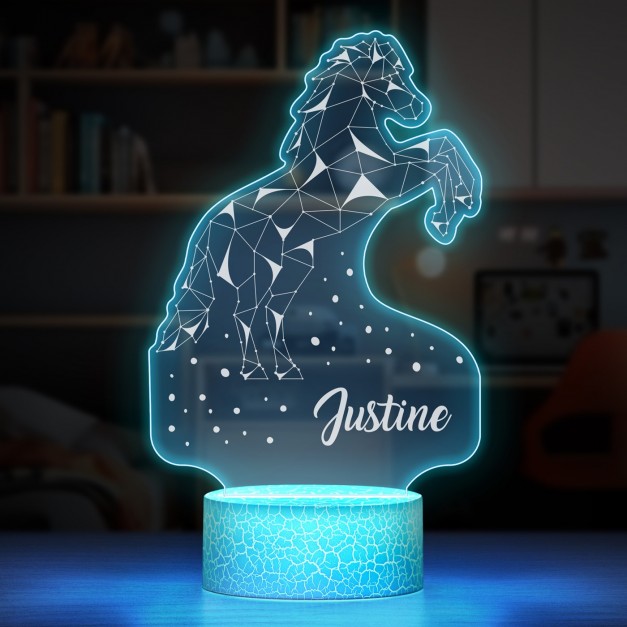 Lampe LED 3D avec impression cheval pour fille