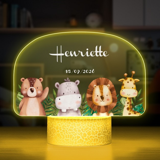Lampe LED 3D avec impression animaux pour un enfant