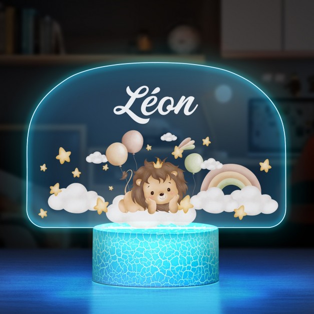 Lampe LED 3D avec impression lion pour un petit garçon