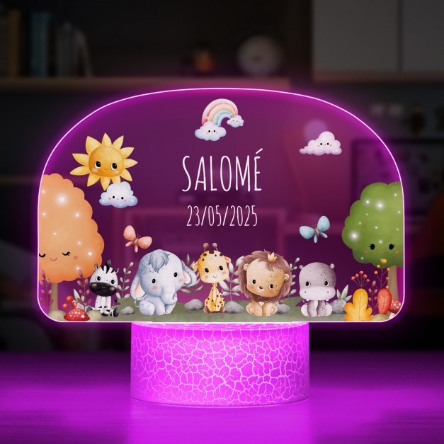 Lampe LED 3D avec impression animaux pour une petite fille
