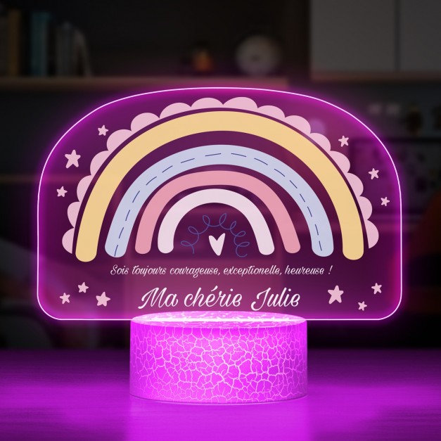 Lampe LED 3D avec impression arc-en-ciel