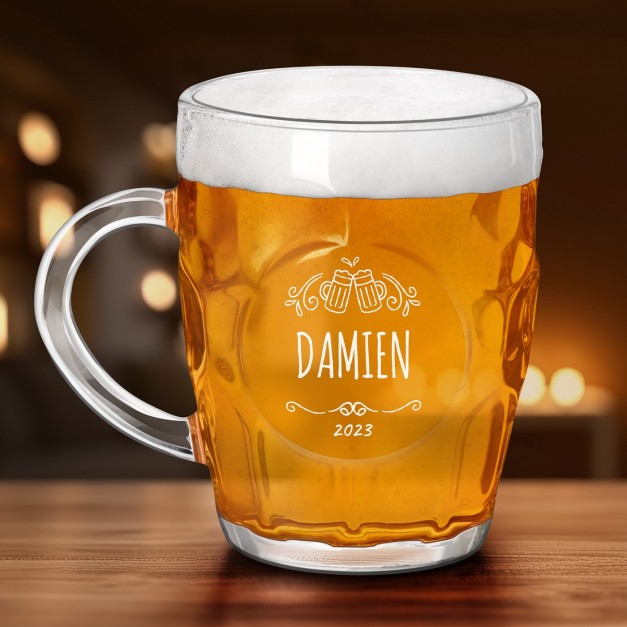 Chope à bière BUBBLE avec gravure pour hommes