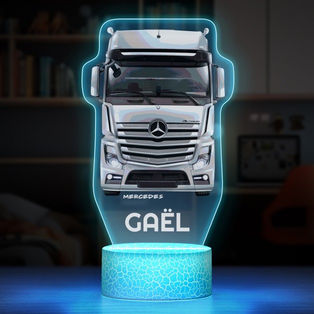 Lampe LED 3D avec impression camion Mercedes