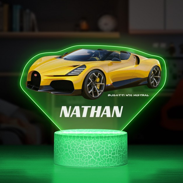 Lampe LED 3D avec impression Bugatti