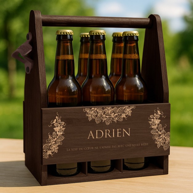 Porte-bière en bois avec gravure pour ami copain