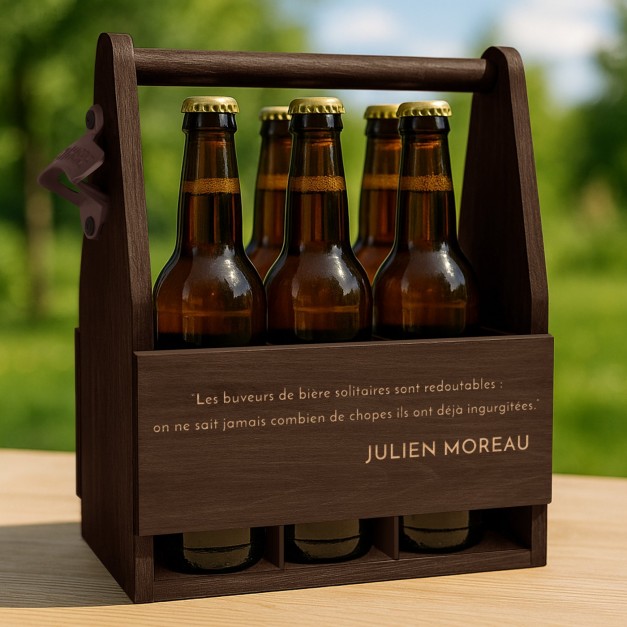 Porte-bière en bois avec gravure pour buveur de bière