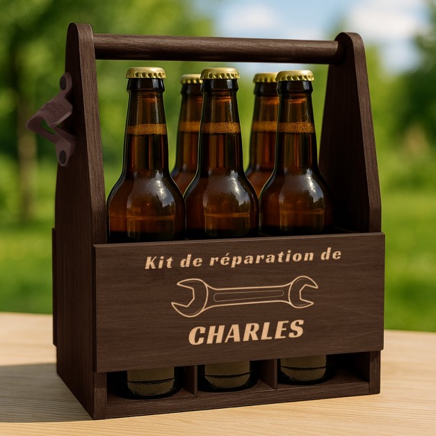 Porte-bière en bois avec gravure pour bricoleur