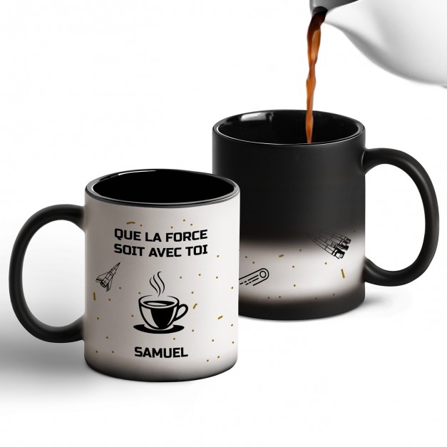 Tasse magique avec impression magique noir et blanc pour lui homme amateur de café