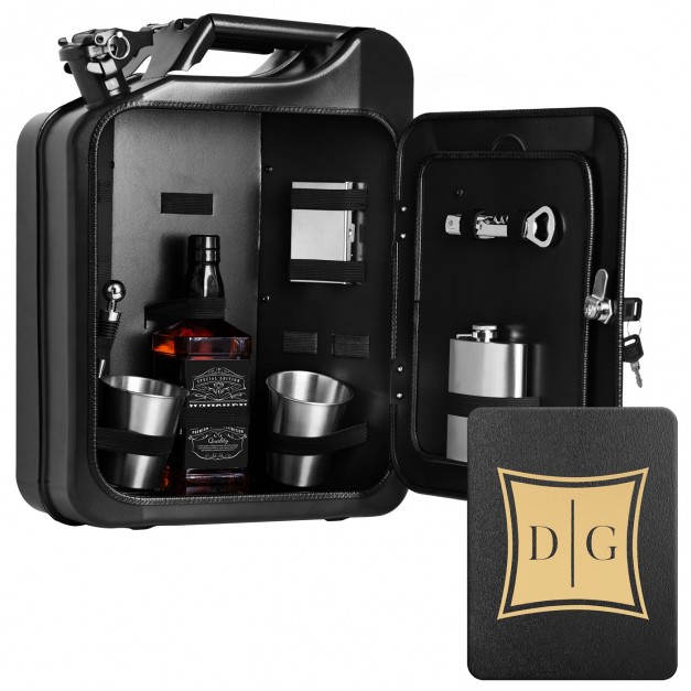 Jerrycan Mini Bar avec accessoires et gravure pour couple