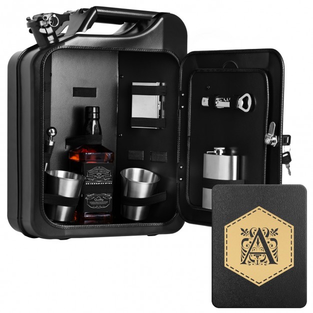 Jerrycan Mini Bar avec accessoires et initiale gravée
