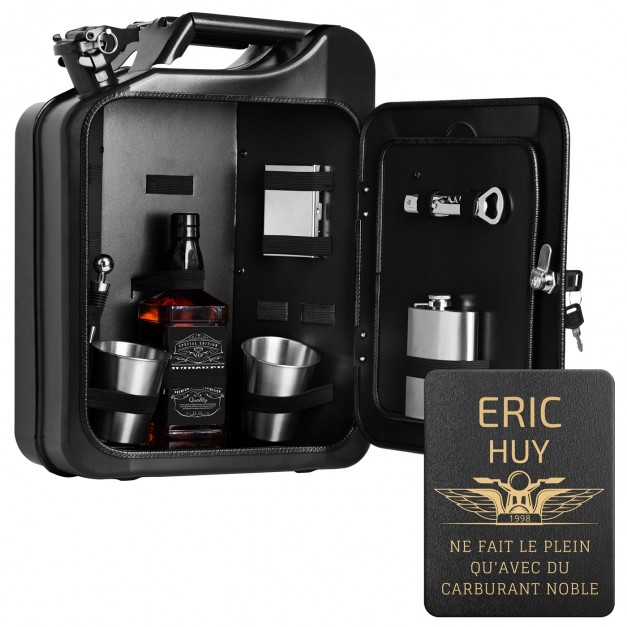 Jerrycan Mini Bar avec accessoires et gravure pour passionné d'automobile