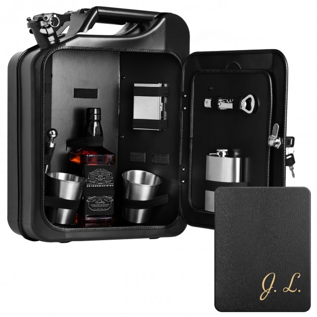 Jerrycan Mini Bar avec accessoires et gravure pour patron