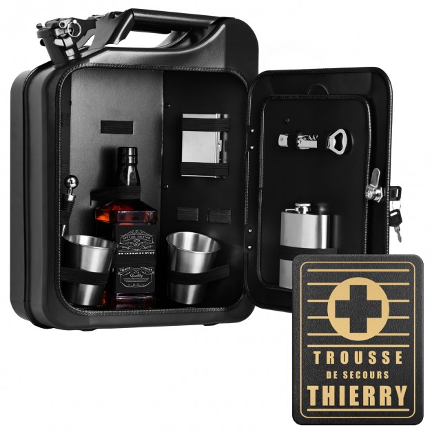 Jerrycan Mini Bar avec accessoires et gravure pour lui