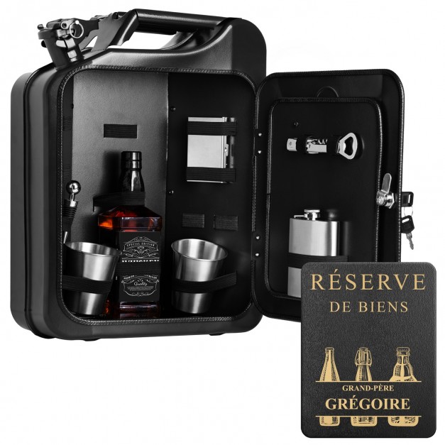 Jerrycan Mini Bar avec accessoires et gravure pour grand-père